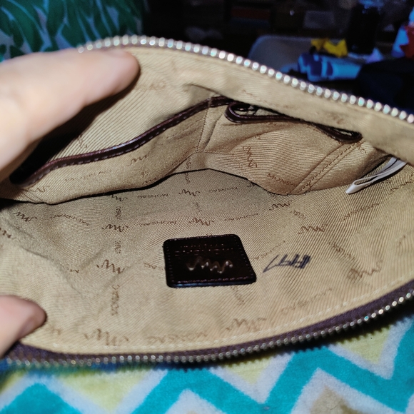 ✔️Monsac Purse Dark Brown Patent Shiny leather shoulder bag small - Picture 6 of 6